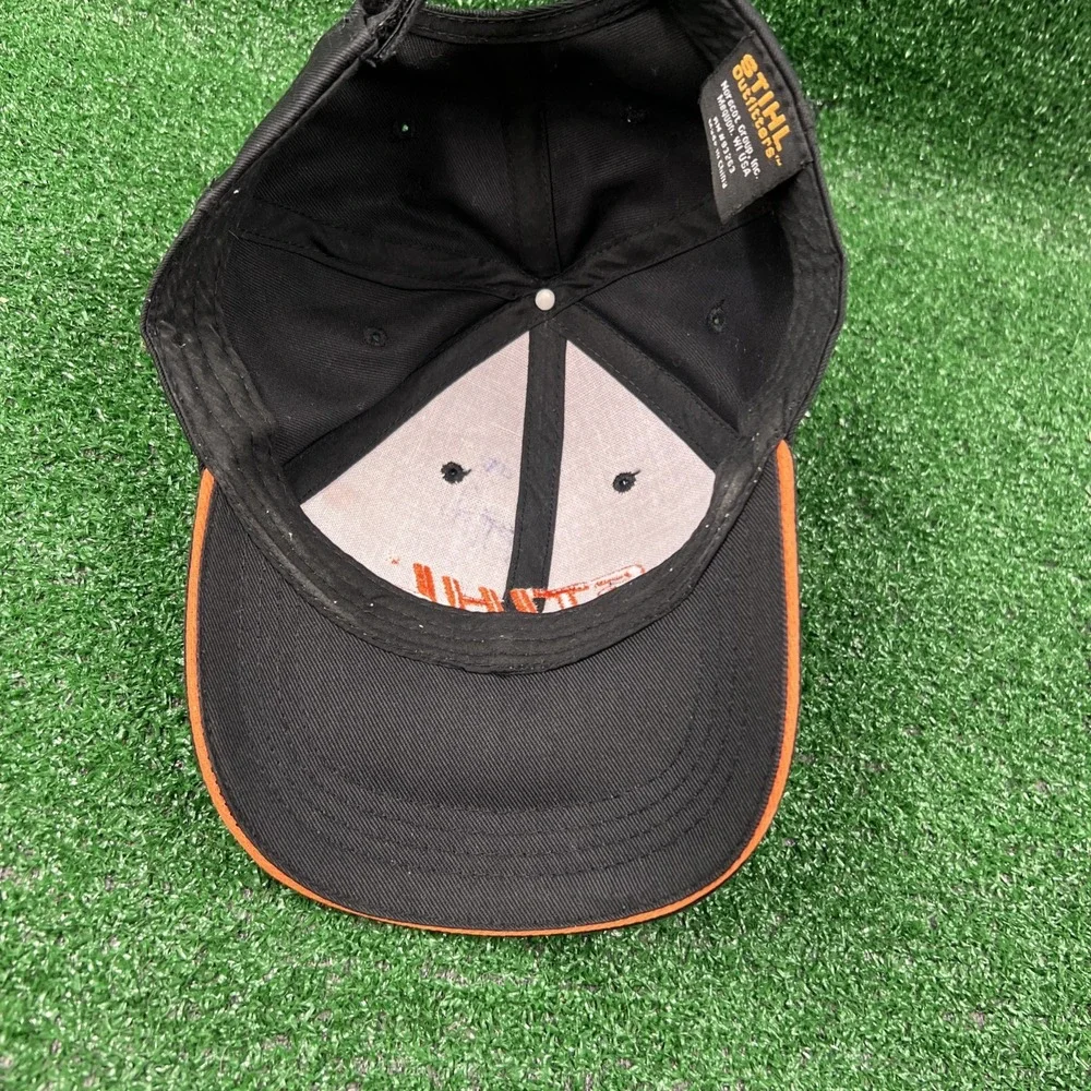 STIHL Black‎ & Orange Embroidered Logo Baseball Cap Hat Adjustable